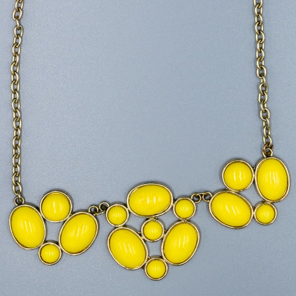 Yellow and Gold Statement Necklace
